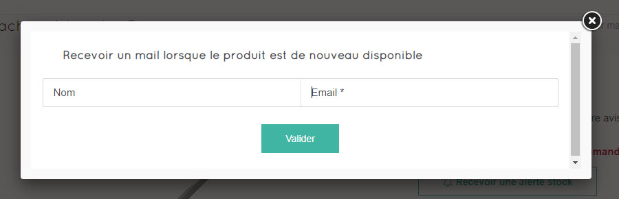 Alerte disponibilité article