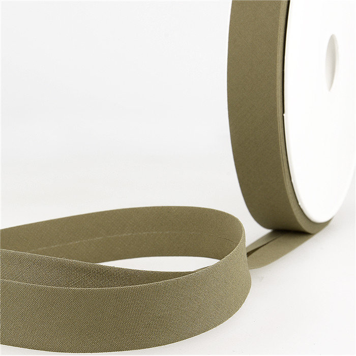 Biais étroit 20mm kaki au mètre Biais étroit 20mm kaki au mètre