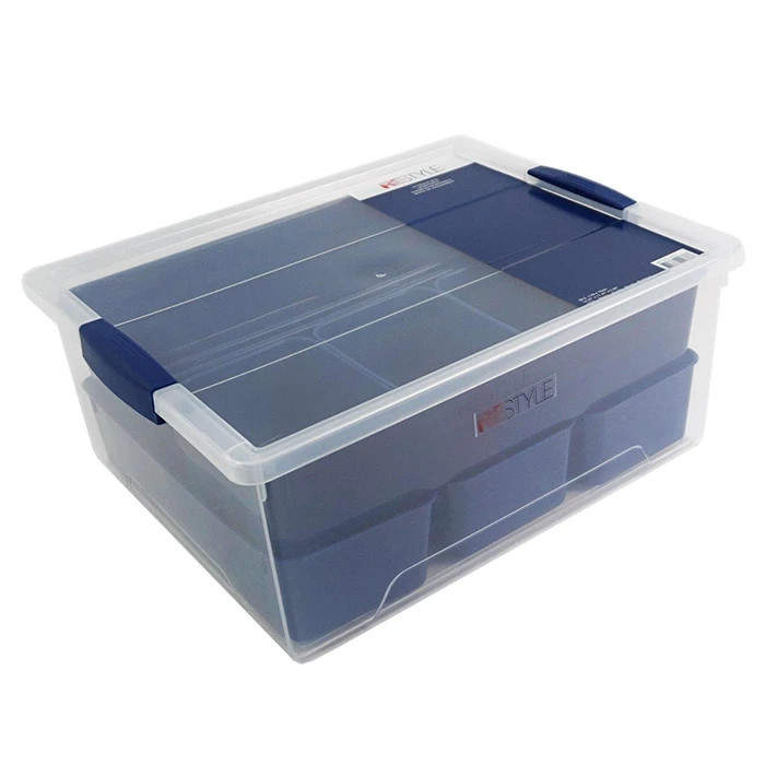 Boîte de rangement avec ensemble de 7 bacs 36x29x15cm Boîte de rangement avec ensemble de 7 bacs 36x29x15cm