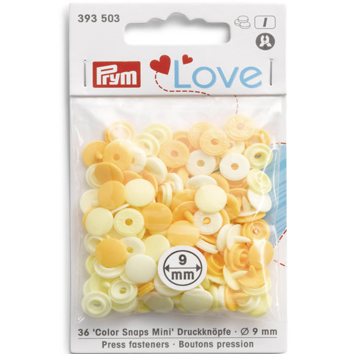 Bouton pression 9mm tons jaunes Prym Bouton pression 9mm tons jaunes Prym