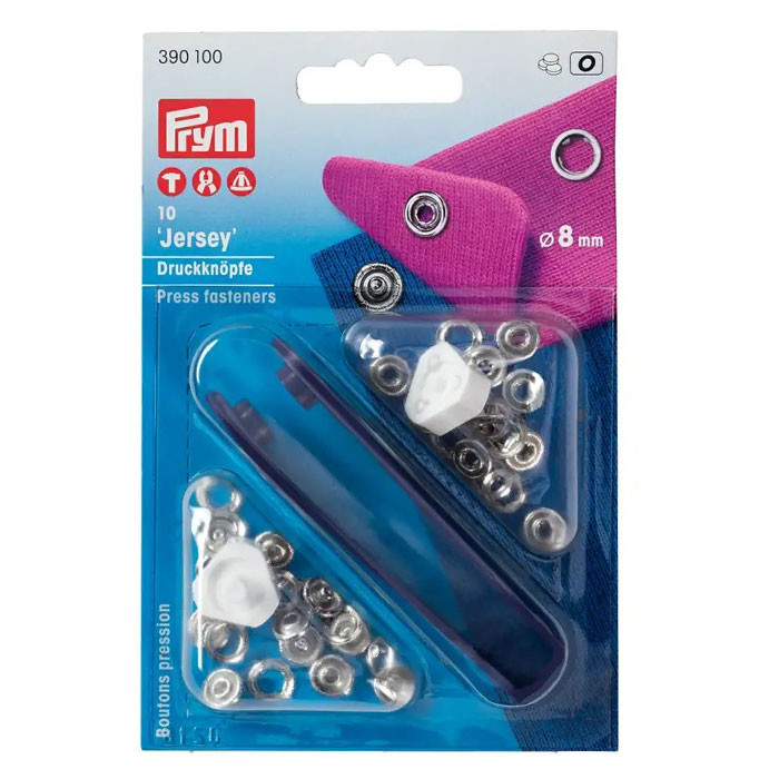 Boutons pression jersey 8mm argent Prym Boutons pression jersey 8mm argent Prym