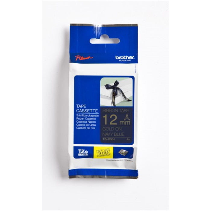 Cartouche Ruban textile - Doré/Bleu 4m BROTHER Cartouche Ruban textile - Doré/Bleu 4m BROTHER