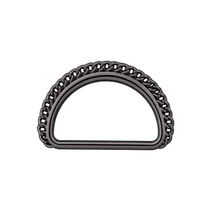 Demi-anneau métallique fantaisie 25mm noir Demi-anneau métallique fantaisie 25mm noir