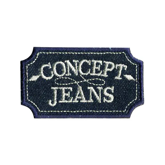 Écusson brodé thermocollant Concept jeans marine Écusson brodé thermocollant Concept jeans marine