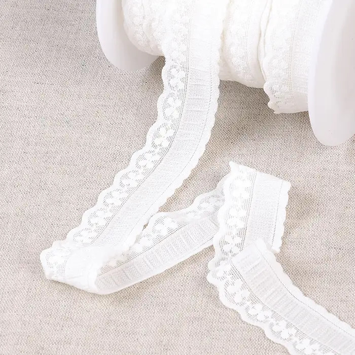 Elastique lingerie façon dentelle blanche 23mm /m Elastique lingerie façon dentelle blanche 23mm /m