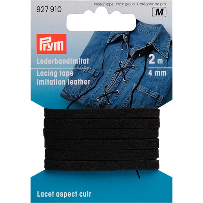 Lacet aspect cuir noir Prym Lacet aspect cuir noir Prym