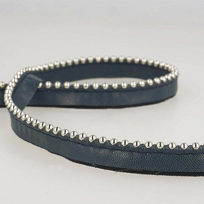 Passepoil billes 13mm pétrol-argent /m Passepoil billes 13mm pétrol-argent /m