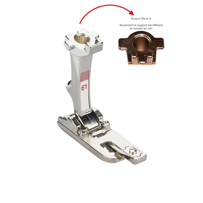 Pied 61 ourleur plat zigzag 2mm (ANCIEN) Pied 61 ourleur plat zigzag 2mm (ANCIEN)