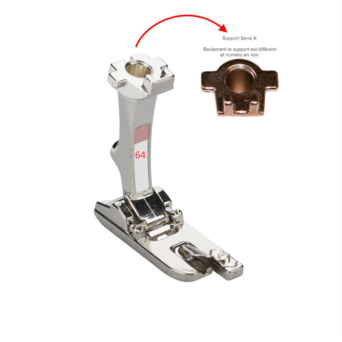 Pied 64 ourleur plat point droit 4mm (ANCIEN) Pied 64 ourleur plat point droit 4mm (ANCIEN)
