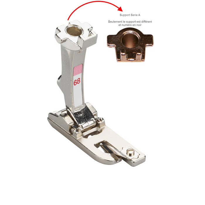 Pied 68 ourleur plat, tricot 2mm (ANCIEN) Pied 68 ourleur plat, tricot 2mm (ANCIEN)