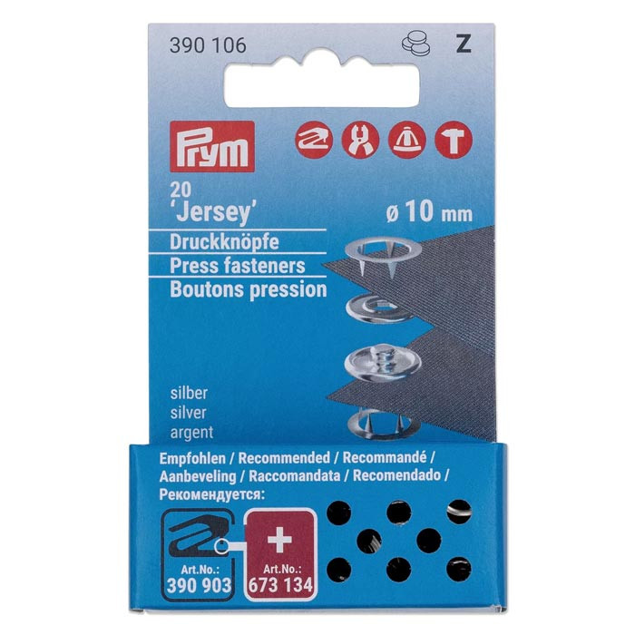 Recharge 20 boutons pression argentés 10mm Prym Recharge 20 boutons pression argentés 10mm Prym