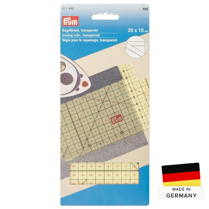 Règle pour le repassage transparent 20x10cm Prym Règle pour le repassage transparent 20x10cm Prym
