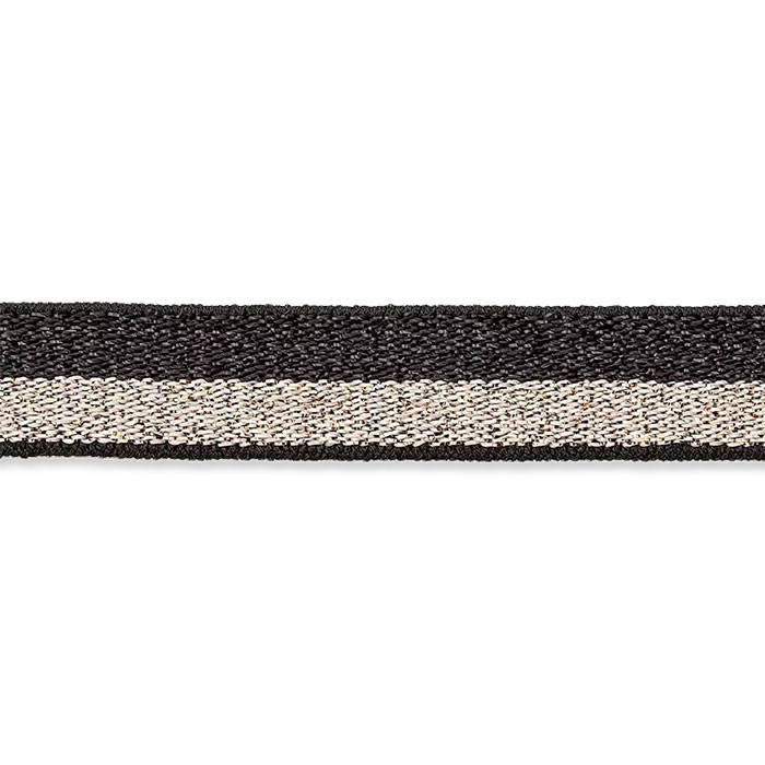 Ruban élastique ligné doré/noir 15mm au mètre Ruban élastique ligné doré/noir 15mm au mètre