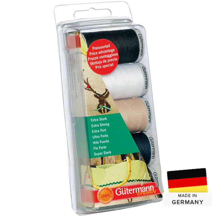 Set 5 fils à coudre extra-fort Gütermann Set 5 fils à coudre extra-fort Gütermann