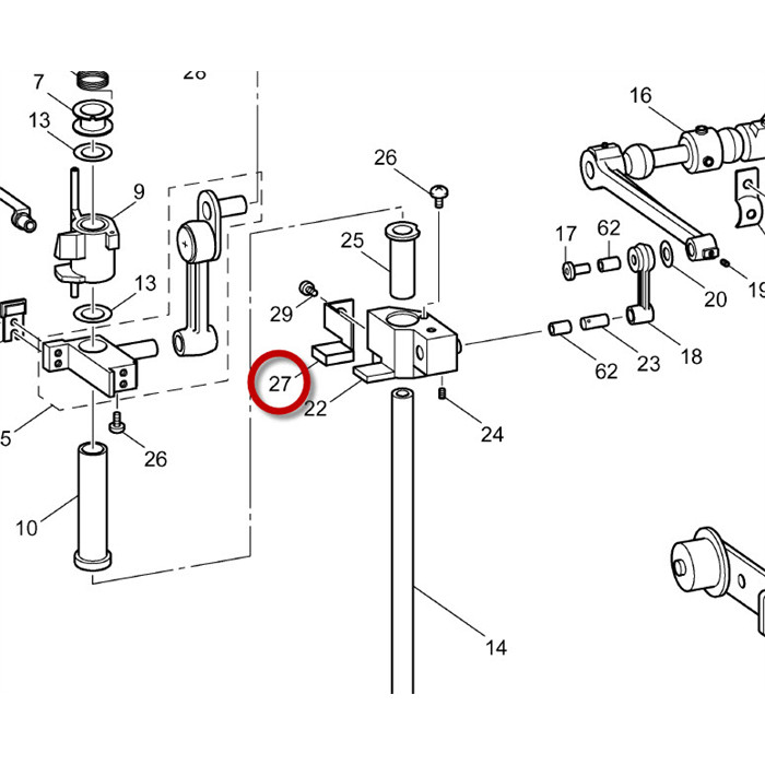 Support amortissement barre pied Brother PR/VR Support amortissement barre pied Brother PR/VR