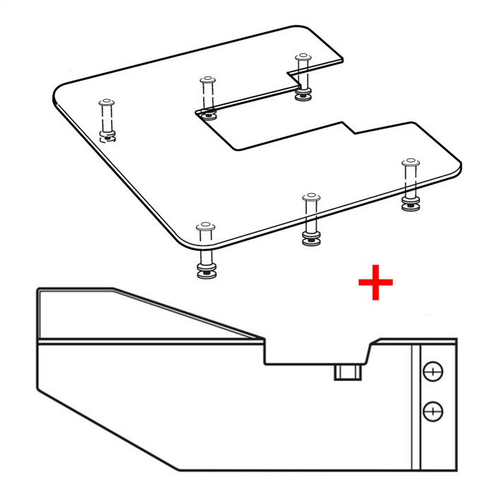 Table d'extension transparente et guide couture Elna Table d'extension transparente et guide couture Elna