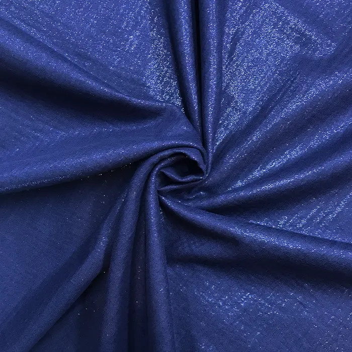 Tissu 100% Coton Double gaze bleu effet brillant136cm /50cm Tissu 100% Coton Double gaze bleu effet brillant136cm /50cm
