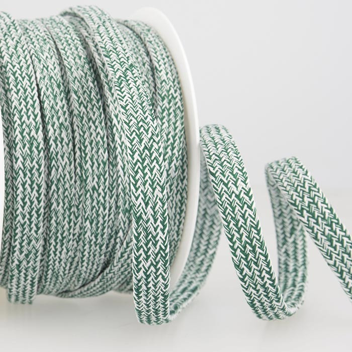 Tresse chinée tubulaire vert 12mm /m Tresse chinée tubulaire vert 12mm /m