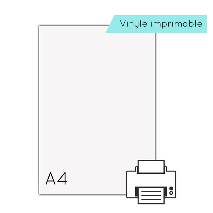Vinyl imprimabe A4 adhésif blanc mat Vinyl imprimabe A4 adhésif blanc mat