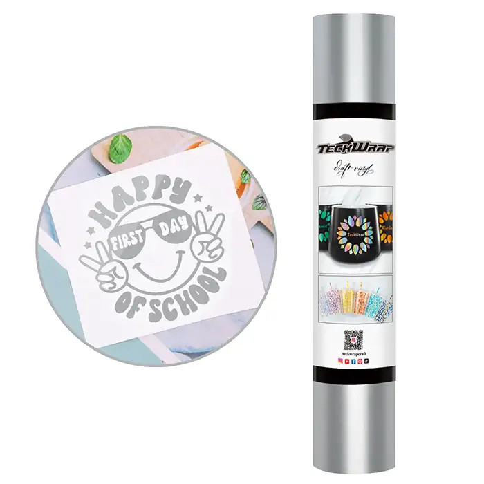 Vinyle brillant Argent par 50cm Vinyle brillant Argent par 50cm