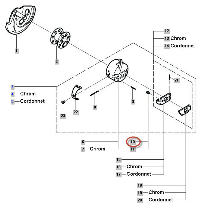 Vis loquet boitier à canette Vis loquet boitier à canette